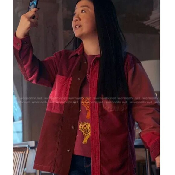 Urban Outfitters Corduroy Shacket Mens M Red Color Block Button Shirt Gorpcore - Picture 13 of 13